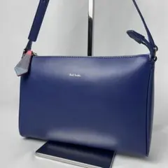 Paul Smith ほぼ未使用 レザー ショルダーバッグ ブルー 保存袋付のサムネイル
