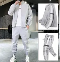 グレー ストライプ ジャケット パンツ セット