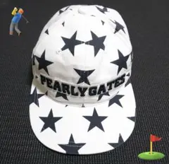 PEARLY GATES 　パーリーゲイツ　スター柄 フラットブリム　キャップ