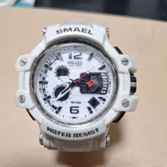 SMAEL デジタル腕時計 ホワイト WR50M