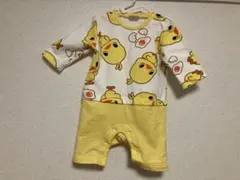 2月購入 2回着用 チキンラーメン ひよこちゃん ロンパース　70 バースデイ