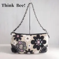 シンクビー！ マーガレット2 チェーンハンドルバッグ ビーズ刺繍 花柄