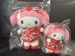 サンリオいちご新聞50周年　マイメロディー　マスコットホルダー　ぬいぐるみ　2点