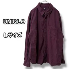 N0922　長袖シャツ　コットン　ワインレッド　Lサイズのサムネイル