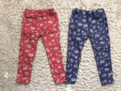 グローバルワーク スキニーパンツ 花柄２枚セット☆キッズのサムネイル