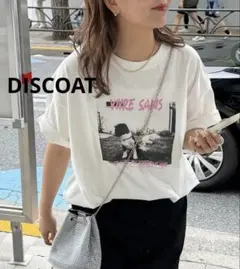 DISCOAT コットン100%レタリングフォトTシャツのサムネイル