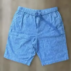 「値下げ」GU ハーフパンツ 水色 Sサイズのサムネイル