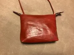 本革 レザー ショルダーバッグ 赤　レッドのサムネイル