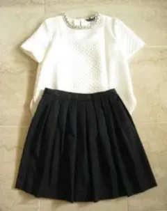 ★ユニクロ★タックフレア★スカート★ネイビー★