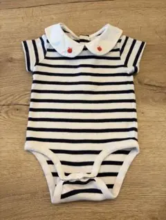 jacadi ストライプ 襟付きロンパース　3-6m