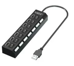 【新品】7ポート USB2.0ハブ 独立スイッチ搭載 ブラック