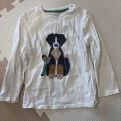 OBABI 犬イラスト ホワイトTシャツ 86cm