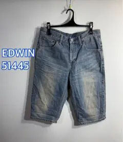 ■EDWIN■51445 ライトブルー ショート　ハーフジーンズ:W32