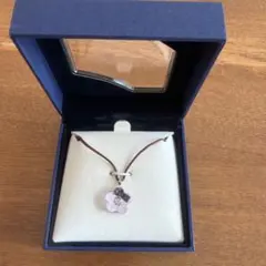 スワロフスキー　フラワーモチーフ　ネックレス　チョーカー　パープル