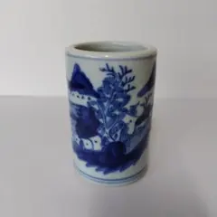 木彫り 筆筒 楼閣山水彫り 木彫り 筆筒 楼閣山水彫り - メルカリ