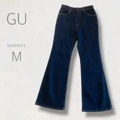 GU ブーツカット デニム M ダークブルー ストレッチ レア フレア y2k