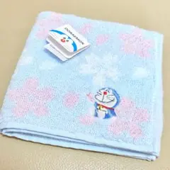 新品未使用 ドラえもん 刺繍入 ハンカチ さくら 桜 Sakura