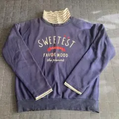 女の子 裏起毛 長袖 ハイネックトレーナー 140