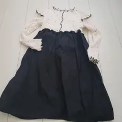 アプレレクール長袖ワンピース 130サイズ ホワイト・ブラック