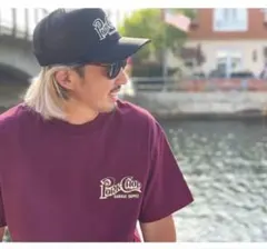 PORKCHOP SQUARE LOGO TEE S バーガンディ 完売