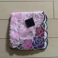【新品未使用タグ付き】ANNA SUI バラ刺繍 ピンクハンカチ