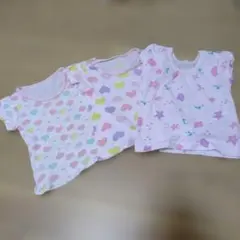 ベビー肌着 3枚セット フルーツ・ハート柄　80サイズ