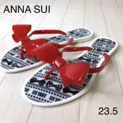 アナスイ ANNA SUI 可愛い　サンダル　37 レッド 大きい　赤　リボンのサムネイル