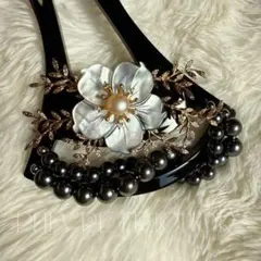 髪飾り 桜 かんざし バチ型 螺鈿 真珠母貝 パール 簪