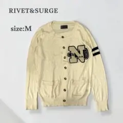 RIVET&SURGE ニットカーディガン　セーター　羽織り　丸首　アップリケのサムネイル
