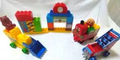 アンパンマンブロックラボ たのしいのりもの　SLマン ショベルカー 消防車