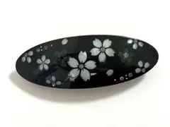 桜 緑 バレッタ