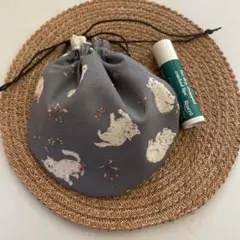 まんまる巾着◉ネコグレー
