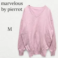 【マーベラスバイピエロ】Vネックニット セーター コットン 綿 シンプル 古着