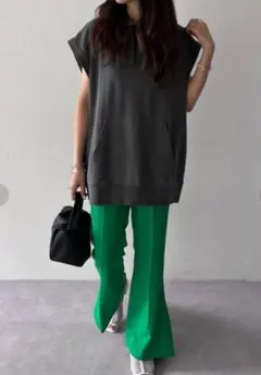 DISCOAT ピグメントフードベスト　チャコールグレー