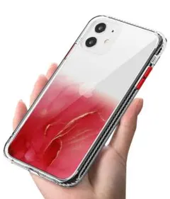 iphone 12 mini 用ケース クリアレッド 衝撃吸収 全面保護