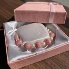 極美アイスタイプ✨濃厚チェリーピンク インカローズ ブレス 7mm 1271 