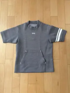 PGG パーリーゲイツ ハーフジップ 半袖 モックネック シャツ 杢グレー