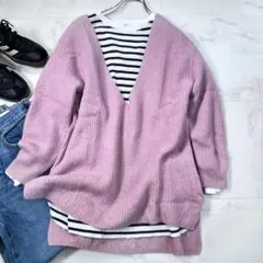 アーバンリサーチ vネック ニット セーター フォックス混 暖色系