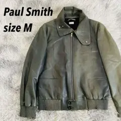 PaulSmith ラムレザー ライダース ジャケット ブルゾン 羊革 カーキMのサムネイル
