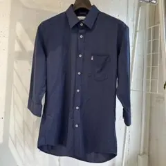Hush Puppies ハッシュパピーズ メンズ7分袖シャツ L ネイビー