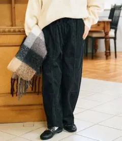 【FREAK'S STORE】コーデュロイ バルーンパンツ/カーブパンツ 黒