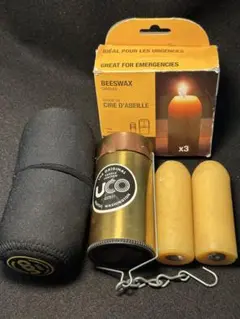 純正】ユーコ UCO キャンドルランタン 真鍮製 専用ケース、スペア2本