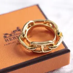 Hermès　ルカデ　シェーヌダンクル　スカーフリング　箱付き　ゴールド