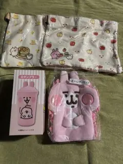 【未使用】カナヘイ　一番くじ サコッシュ×2 タンブラー ハンディモップ