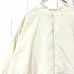 ブロカント フリル ギャザー ブラウス 生成り アイボリー M 2 日本製のサムネイル