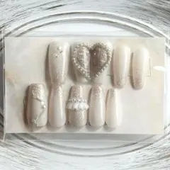 【現品】ネイルチップ フラッシュ チェーン ツイード ワンホン