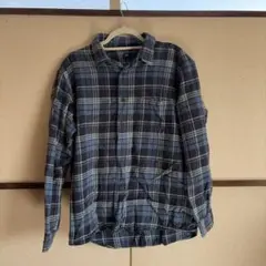 青系チェック柄ネルシャツ