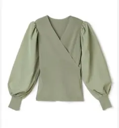 GRL グレイル 袖切り替えカシュクールニットトップス Mサイズ