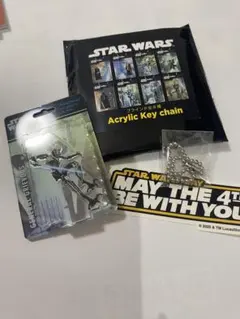 スターウォーズ　ステッカー　と　アクリルキーチェーン　グリーヴァス将軍　セット