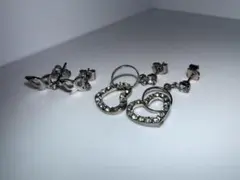 ハート型蝶々型　ピアス　セット売り